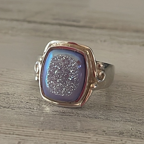 Sajen Jewelry - Shimmering Lavender Druzy Silver Ring by Sajen.